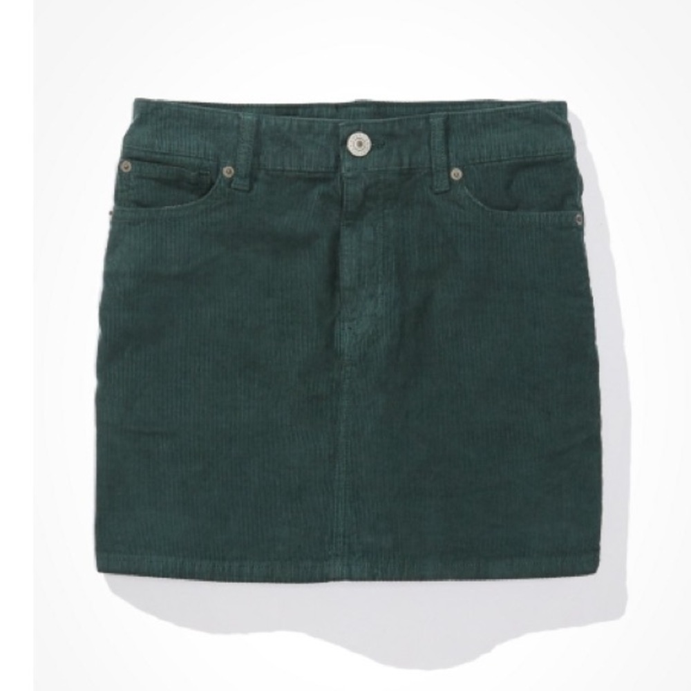 American Eagle Green Corduroy Skirt